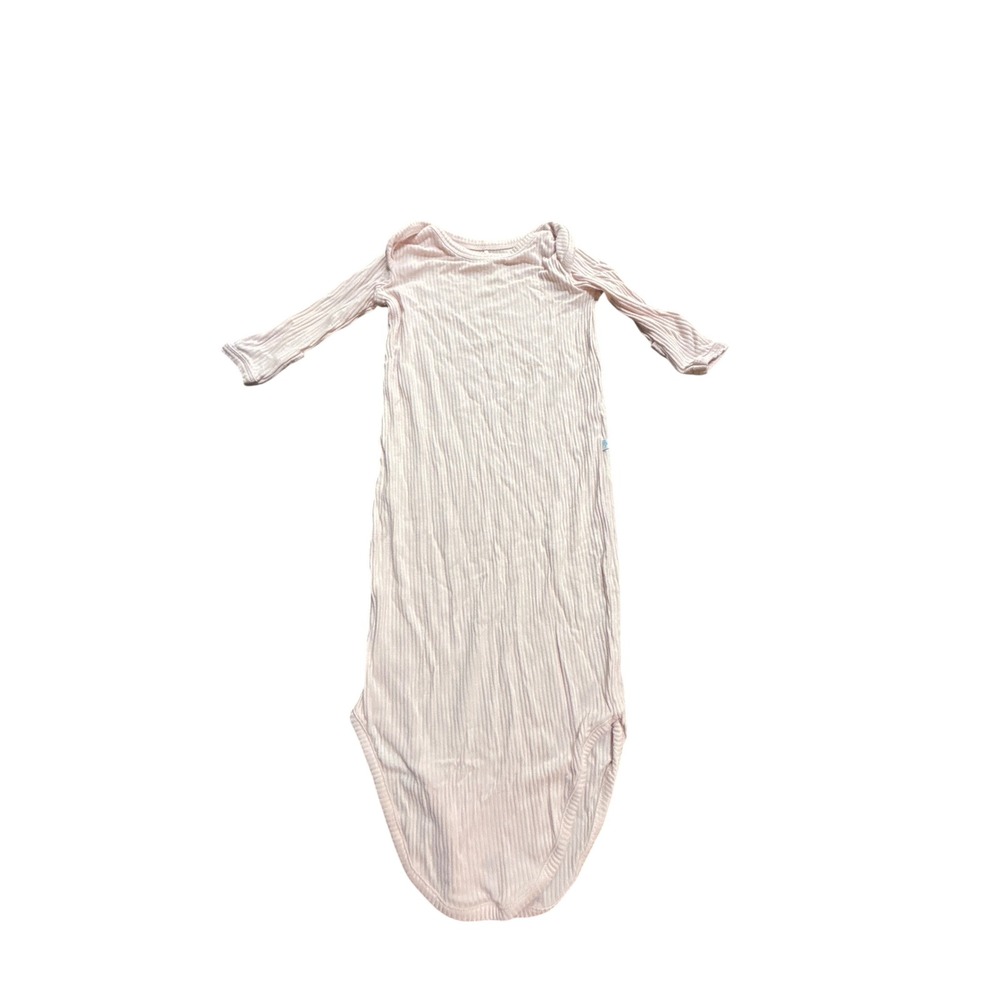 Posh Peanut Pink Ribbed Bamboo Knotted Gown Infant 0-3M Long Sleeve Sleeper